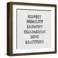 Respect Humility Empathy-Jamie MacDowell-Framed Art Print