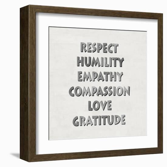 Respect Humility Empathy-Jamie MacDowell-Framed Art Print