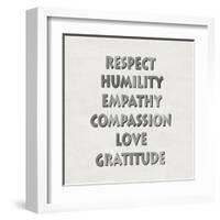 Respect Humility Empathy-Jamie MacDowell-Framed Art Print