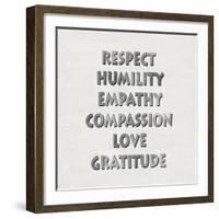 Respect Humility Empathy-Jamie MacDowell-Framed Art Print