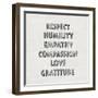 Respect Humility Empathy-Jamie MacDowell-Framed Art Print