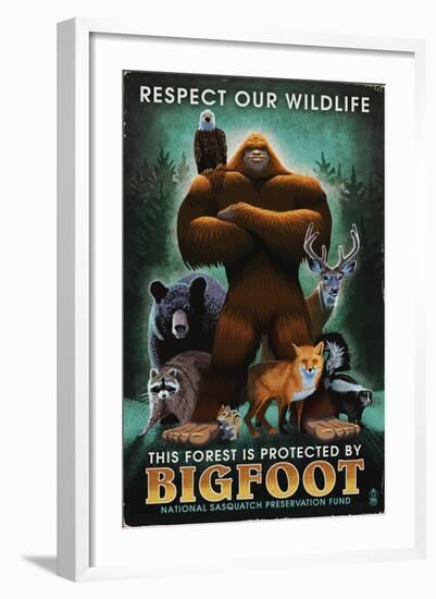 Respect Our Wildlife - Bigfoot-Lantern Press-Framed Art Print