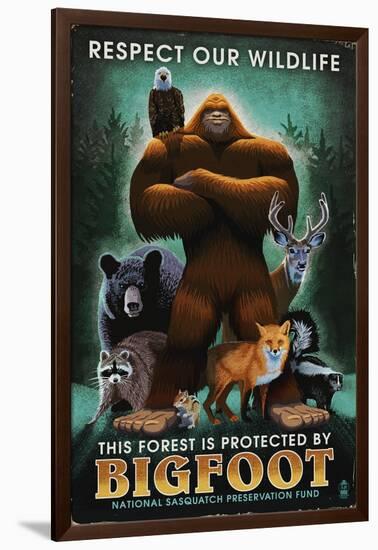 Respect Our Wildlife - Bigfoot-Lantern Press-Framed Art Print