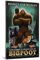 Respect Our Wildlife - Bigfoot-Lantern Press-Mounted Art Print