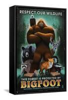 Respect Our Wildlife - Bigfoot-Lantern Press-Framed Stretched Canvas