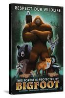 Respect Our Wildlife - Bigfoot-Lantern Press-Stretched Canvas