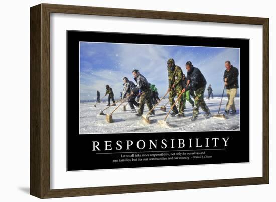 Responsibility: Inspirational Quote and Motivational Poster-null-Framed Photographic Print