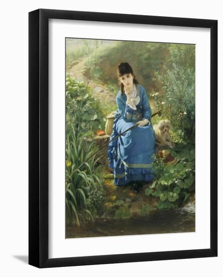 Rest by the Pool-Friedrich Peter Hiddeman-Framed Giclee Print