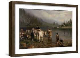 Rest by the water, 1878-Anders Askevold-Framed Giclee Print