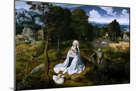 Rest on the Flight into Egypt, 1518-1520-Joachim Patenir-Mounted Giclee Print