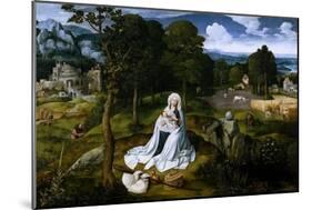 Rest on the Flight into Egypt, 1518-1520-Joachim Patenir-Mounted Giclee Print