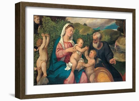 Rest on the Flight into Egypt, 1520s-Bonifacio Veronese-Framed Giclee Print