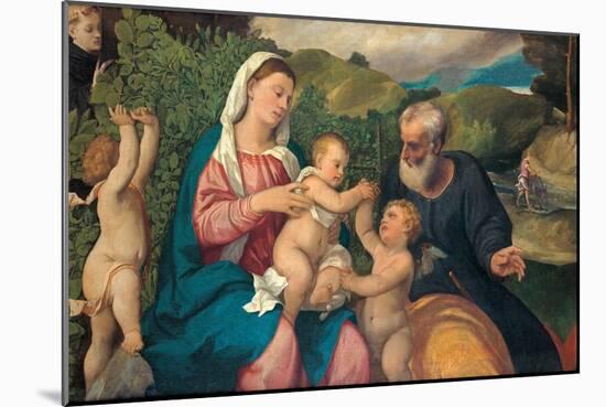 Rest on the Flight into Egypt, 1520s-Bonifacio Veronese-Mounted Giclee Print