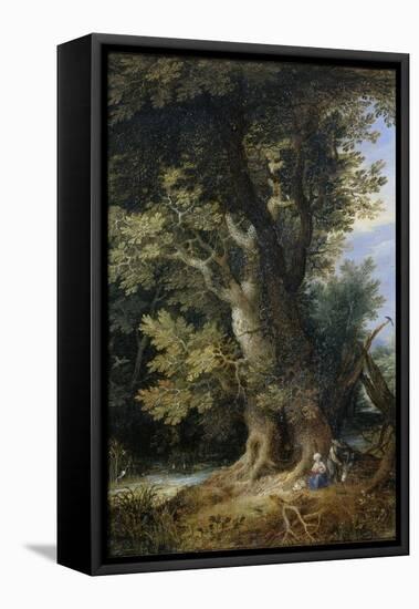Rest on the Flight into Egypt, 1600-99-Jan the Younger Brueghel-Framed Stretched Canvas