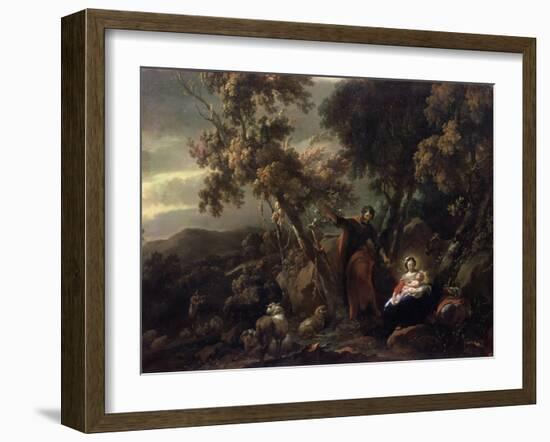 Rest on the Flight into Egypt, 17th Century-Nicolaes Berchem-Framed Giclee Print