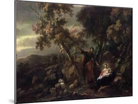 Rest on the Flight into Egypt, 17th Century-Nicolaes Berchem-Mounted Giclee Print