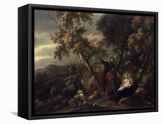 Rest on the Flight into Egypt, 17th Century-Nicolaes Berchem-Framed Stretched Canvas