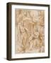 Rest on the Flight into Egypt (Black Chalk with Pen and Ink and Wash on Paper)-Federico Zuccaro-Framed Giclee Print