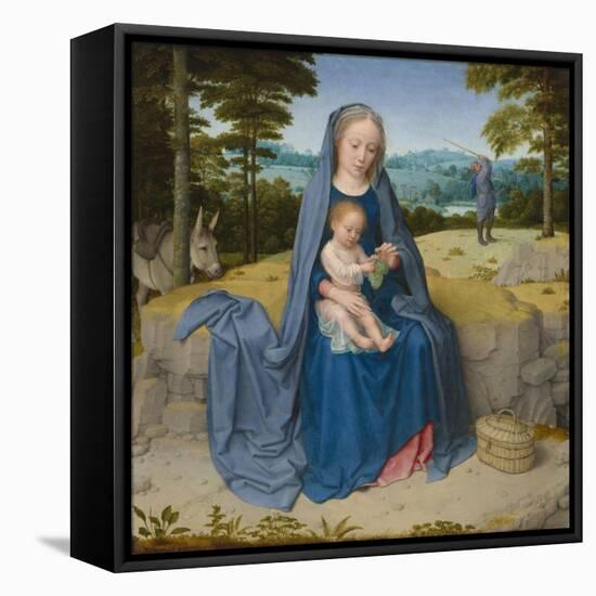 Rest on the Flight into Egypt, c.1510 (oil on panel)-Gerard David-Framed Stretched Canvas