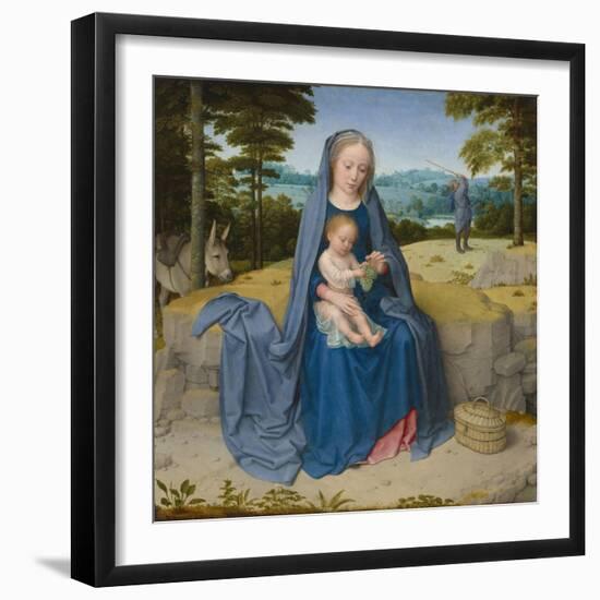 Rest on the Flight into Egypt, c.1510 (oil on panel)-Gerard David-Framed Giclee Print