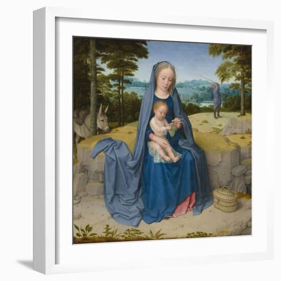 Rest on the Flight into Egypt, c.1510 (oil on panel)-Gerard David-Framed Giclee Print