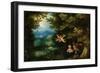 Rest on the Flight into Egypt, C.1595 (Oil on Copper on Panel)-Jan the Elder Brueghel-Framed Giclee Print