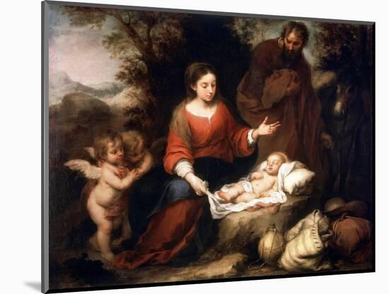 Rest on the Flight into Egypt, C1665-Bartolomé Esteban Murillo-Mounted Giclee Print