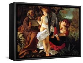Rest on the Flight into Egypt, Ca. 1597-Caravaggio-Framed Stretched Canvas