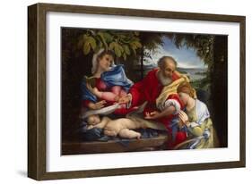 Rest on the Flight into Egypt with Saint Justina, 1529-Lorenzo Lotto-Framed Giclee Print