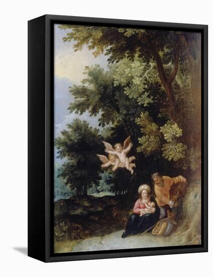 Rest on the Flight into Egypt-Jan Brueghel d.J.-Framed Stretched Canvas