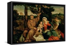 Rest on the Flight into Egypt-Bonifacio Veronese-Framed Stretched Canvas