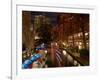 Restaurant Along a River Lit Up at Dusk, San Antonio River, San Antonio, Texas, USA-null-Framed Photographic Print