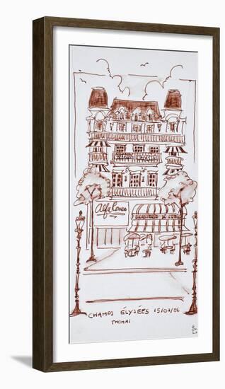 Restaurant along the Champs Elysees, Paris, France-Richard Lawrence-Framed Photographic Print