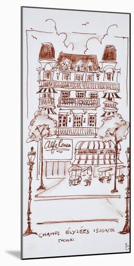 Restaurant along the Champs Elysees, Paris, France-Richard Lawrence-Mounted Photographic Print