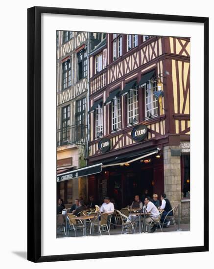 Restaurant and Bar in the Place Du Vieux Marche, Rouen, Seine-Maritime, Haute Normandie, France-Tomlinson Ruth-Framed Photographic Print