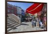 Restaurant and souvenir bags, Burano, Veneto, Italy, Europe-Frank Fell-Framed Photographic Print