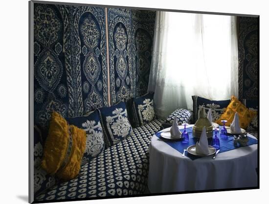 Restaurant at Hotel Kasbah Asmaa, Tafilalt, Rissani, Morocco-Walter Bibikow-Mounted Photographic Print