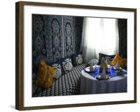 Restaurant at Hotel Kasbah Asmaa, Tafilalt, Rissani, Morocco-Walter Bibikow-Framed Photographic Print