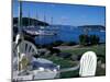 Restaurant at the Bar Harbor Inn and View of the Porcupine Islands, Maine, USA-Jerry & Marcy Monkman-Mounted Premium Photographic Print