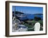 Restaurant at the Bar Harbor Inn and View of the Porcupine Islands, Maine, USA-Jerry & Marcy Monkman-Framed Photographic Print