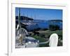 Restaurant at the Bar Harbor Inn and View of the Porcupine Islands, Maine, USA-Jerry & Marcy Monkman-Framed Photographic Print