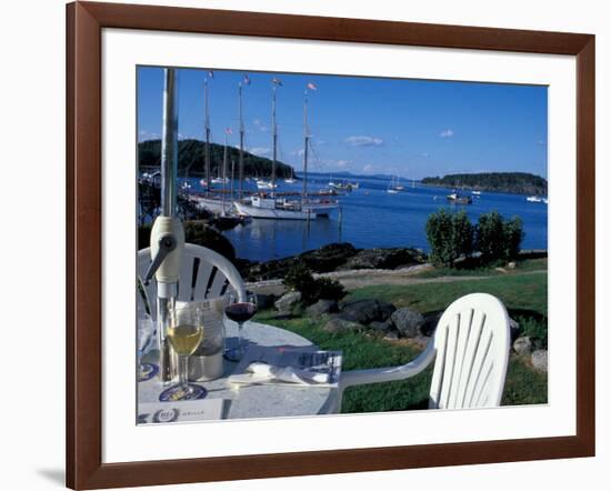 Restaurant at the Bar Harbor Inn and View of the Porcupine Islands, Maine, USA-Jerry & Marcy Monkman-Framed Photographic Print