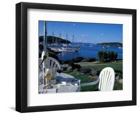 Restaurant at the Bar Harbor Inn and View of the Porcupine Islands, Maine, USA-Jerry & Marcy Monkman-Framed Photographic Print