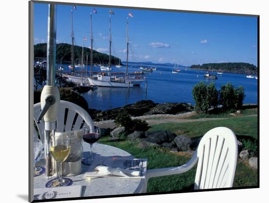 Restaurant at the Bar Harbor Inn and View of the Porcupine Islands, Maine, USA-Jerry & Marcy Monkman-Mounted Photographic Print