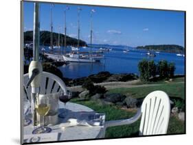 Restaurant at the Bar Harbor Inn and View of the Porcupine Islands, Maine, USA-Jerry & Marcy Monkman-Mounted Photographic Print