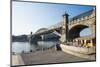 Restaurant Beyond a Bridge on the Moscow River, Moscow, Russia, Europe-Michael Runkel-Mounted Photographic Print