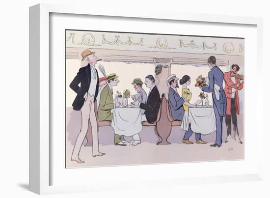 Restaurant Car in the Paris to Nice Train, 1913-Sem-Framed Giclee Print