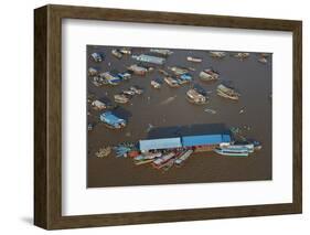 Restaurant, Chong Kneas Floating Village, Tonle Sap Lake, Near Siem Reap, Cambodia-David Wall-Framed Photographic Print