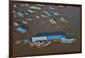 Restaurant, Chong Kneas Floating Village, Tonle Sap Lake, Near Siem Reap, Cambodia-David Wall-Framed Photographic Print