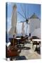 Restaurant Deck Windmill-Larry Malvin-Stretched Canvas